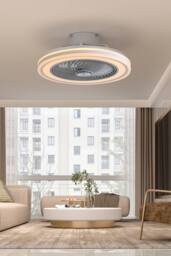 Acrylic Shade 21-Inch LED Ceiling Fan Light in White - thumbnail 2