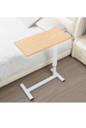 Living and Home Height Adjustable Laptop Table with Storage Shelf Mobile Overbed Desk - thumbnail 3