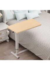 Living and Home Height Adjustable Laptop Table with Storage Shelf Mobile Overbed Desk - thumbnail 2
