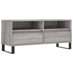 Berkfield Home TV Cabinet Grey Sonoma 100x34.5x44.5 cm Engineered Wood - thumbnail 2