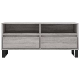 Berkfield Home TV Cabinet Grey Sonoma 100x34.5x44.5 cm Engineered Wood - thumbnail 5