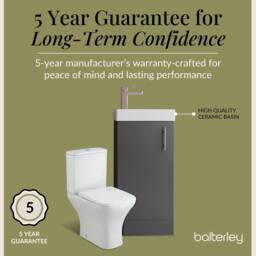 Balterley Cloakroom Floor Standing Vanity, Tap & Toilet - Gloss Grey - thumbnail 6