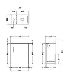 Balterley Cloakroom Floor Standing Vanity, Tap & Toilet - Gloss Grey - thumbnail 8