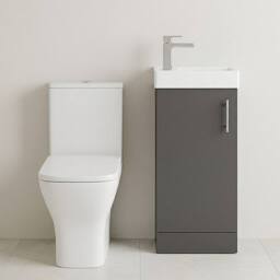Balterley Cloakroom Floor Standing Vanity, Tap & Toilet - Gloss Grey - thumbnail 9