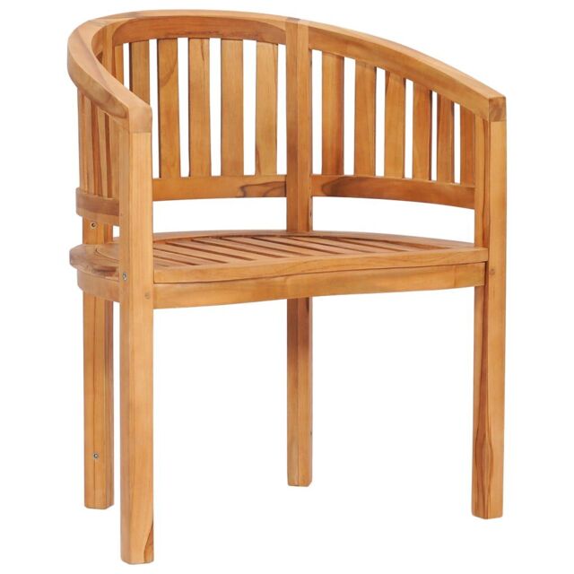 Berkfield Home Banana Chair Solid Teak Wood in Brown - image 1