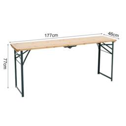 Ventryn Beer Garden Table Trestle Picnic Bistro BBQ Desk Outdoor 217 x 49CM in Brown - Size: 217 x 49 cm - thumbnail 2