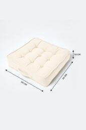 Homescapes Cotton Armchair Booster Cushion in Cream - Size: 50 cm x 50 cm - thumbnail 5