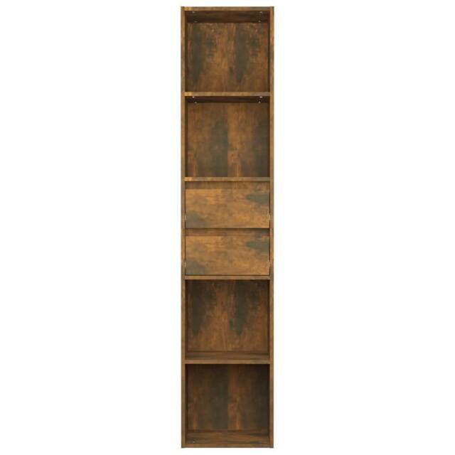 Berkfield Home Modern Book Cabinet Smoked Oak 36x30x171 cm Engineered Wood in Brown - Size: 36 x 30 x 171 cm - image 1
