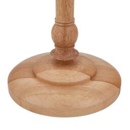 First Choice Lighting Julian - Natural Wood 161cm Floor Lamp with Striped Linen Shade - thumbnail 7
