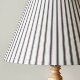 First Choice Lighting Julian - Natural Wood 161cm Floor Lamp with Striped Linen Shade - thumbnail 3