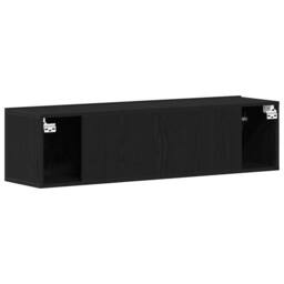 Berkfield Home TV Cabinet Black Oak 120x30x30.5 cm Engineered Wood - thumbnail 8
