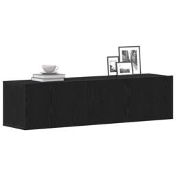 Berkfield Home TV Cabinet Black Oak 120x30x30.5 cm Engineered Wood - thumbnail 4