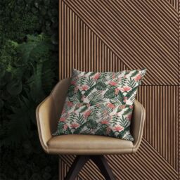 Warren Reed - Designer Dark Tropical Green Leaves Outdoor Cushion - Size: 45 cm x 45 cm - thumbnail 2