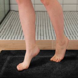 Velosso Mayfair Microfibre Cashmere Feel Bathmat - Antislip in Black - Size: Small - thumbnail 4