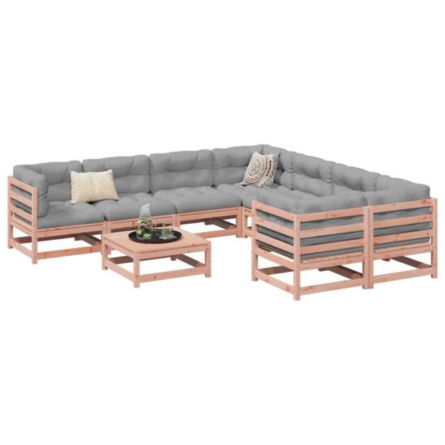 Berkfield Home 9 Piece Garden Sofa Set Solid Wood Douglas Fir in Brown - image 1