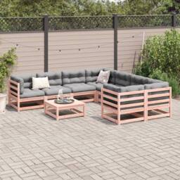 Berkfield Home 9 Piece Garden Sofa Set Solid Wood Douglas Fir in Brown - thumbnail 3