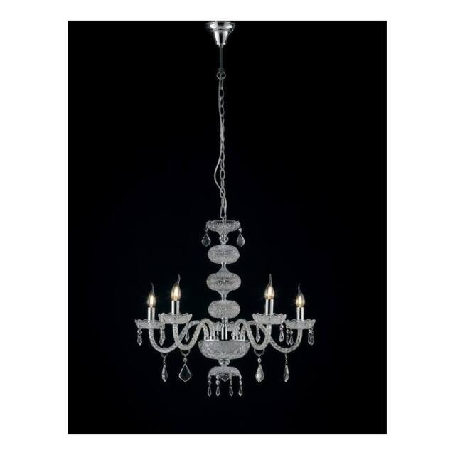 Netlighting INCANTO 5 Light Chandeliers Chrome Crystal 69x79cm in Silver - Size: 69x79 cm - image 1