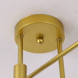NIVOR 4 light Industrial Chandelier Mid Century Flush Mount Ceiling E27 in Metallic Gold - thumbnail 7