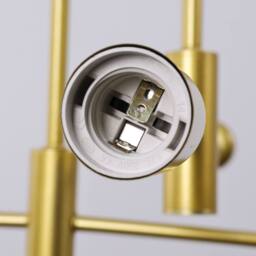 NIVOR 4 light Industrial Chandelier Mid Century Flush Mount Ceiling E27 in Metallic Gold - thumbnail 8