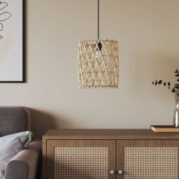 Berkfield Home Lamp Shade √ò23x28 cm Wicker in Brown - Size: 23x28 cm - thumbnail 5
