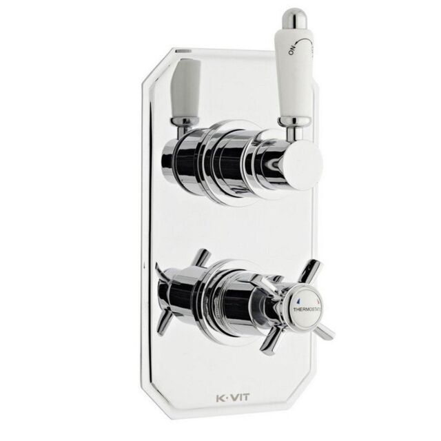 Clifton Concealed Thermostatic Shower Mixer Valve with Diverter in Metallic Silver