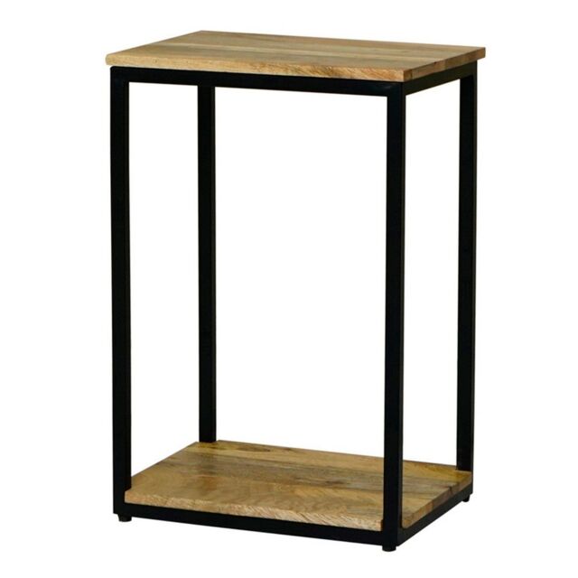 Jaipur Furniture Ltd Ravi 4 Side Mini Side Table - Mango Wood/Iron - L31 x W41 x H61 cm - Mango Light Finish in Brown - image 1