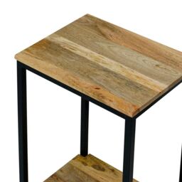 Jaipur Furniture Ltd Ravi 4 Side Mini Side Table - Mango Wood/Iron - L31 x W41 x H61 cm - Mango Light Finish in Brown - thumbnail 3