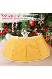 Deco Express Christmas Tree Skirt Gold Xmas Décor Decoration - thumbnail 3