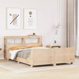Berkfield Home Bed Frame without Mattress 120x200 cm Solid Wood Pine in Brown - Size: Small Double - thumbnail 1