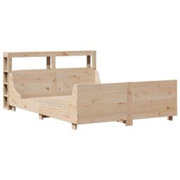 Berkfield Home Bed Frame without Mattress 120x200 cm Solid Wood Pine in Brown - Size: Small Double - thumbnail 3