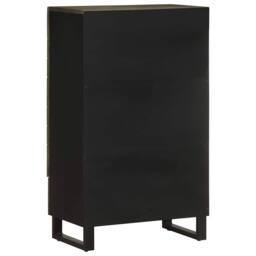 Berkfield Home Highboard Black 60x33x100 cm Solid Wood Mango - Size: 60 x 33 x 100 cm - thumbnail 5