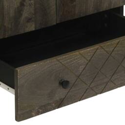 Berkfield Home Highboard Black 60x33x100 cm Solid Wood Mango - Size: 60 x 33 x 100 cm - thumbnail 7
