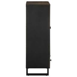 Berkfield Home Highboard Black 60x33x100 cm Solid Wood Mango - Size: 60 x 33 x 100 cm - thumbnail 4