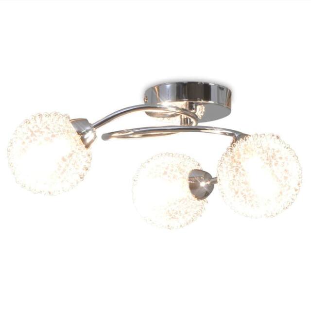 Berkfield Home White Ceiling Lamp with 3 LED Bulbs G9 120 W in Silver - image 1