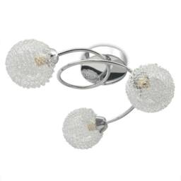 Berkfield Home White Ceiling Lamp with 3 LED Bulbs G9 120 W in Silver - thumbnail 5