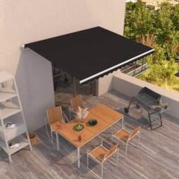 Berkfield Home Manual Retractable Awning 400x350 cm Anthracite in Black