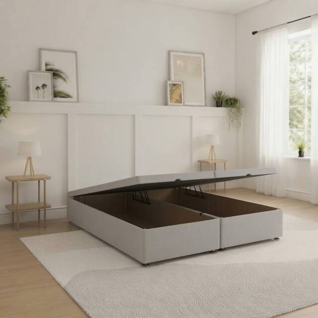 Sloomy Our Ottoman Base Silver Naples With Open End Storage - Size: Small Double - image 1