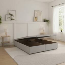 Sloomy Our Ottoman Base Silver Naples With Open End Storage - Size: Small Double - thumbnail 1