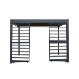 Monstershop Anthracite Aluminium Pergola With White Blinds & 2 Shutter Panels - 3m in Grey - thumbnail 2