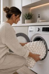 Allure Bath Fashions Bobbi Giant Bobble Bath Mat in White - thumbnail 6