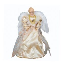 Samuel Alexander 30cm Angel Christmas Tree Topper with Feather Wings in Gold - thumbnail 8