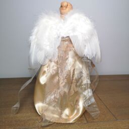 Samuel Alexander 30cm Angel Christmas Tree Topper with Feather Wings in Gold - thumbnail 2