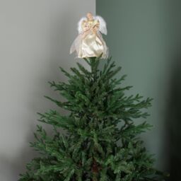 Samuel Alexander 30cm Angel Christmas Tree Topper with Feather Wings in Gold - thumbnail 7