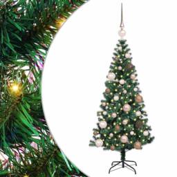 Berkfield Home Artificial Pre-lit Christmas Tree Green 120 cm PVC & Metal - thumbnail 2