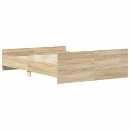 Berkfield Home Bed Frame with Headboard & Footboard Sonoma Oak 140x190 cm in Light Tan - thumbnail 7