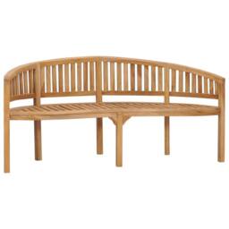 Berkfield Home Banana Bench 180 cm Solid Teak Wood in Brown