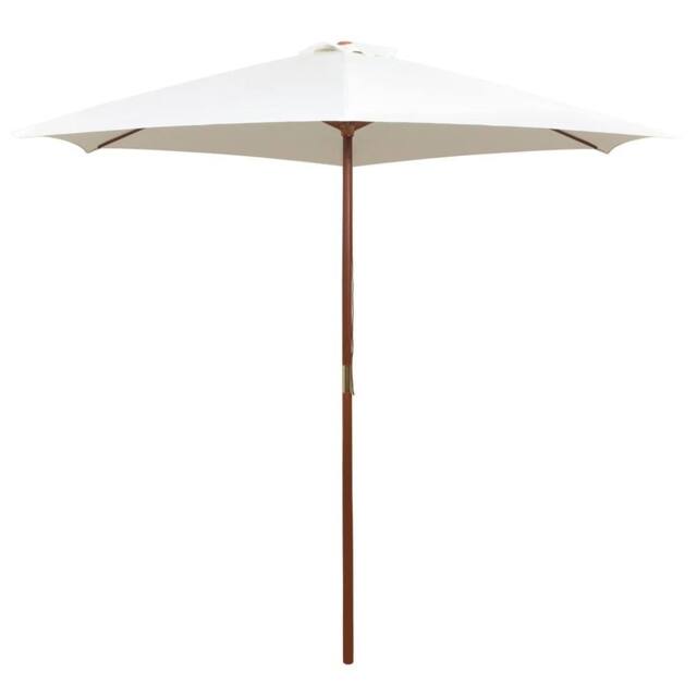 Berkfield Home Parasol 270x270 cm Wooden Pole Cream White - image 1