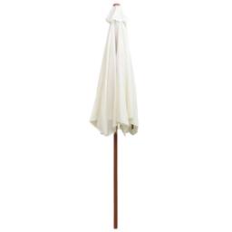 Berkfield Home Parasol 270x270 cm Wooden Pole Cream White - thumbnail 4
