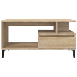 Berkfield Home Coffee Table Sonoma Oak 90x49x45 cm Engineered Wood in Brown - Size: 90 x 49 x 45 cm - thumbnail 5