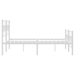 Berkfield Home Metal Bed Frame with Headboard & Footboard White 140x190 cm - thumbnail 6